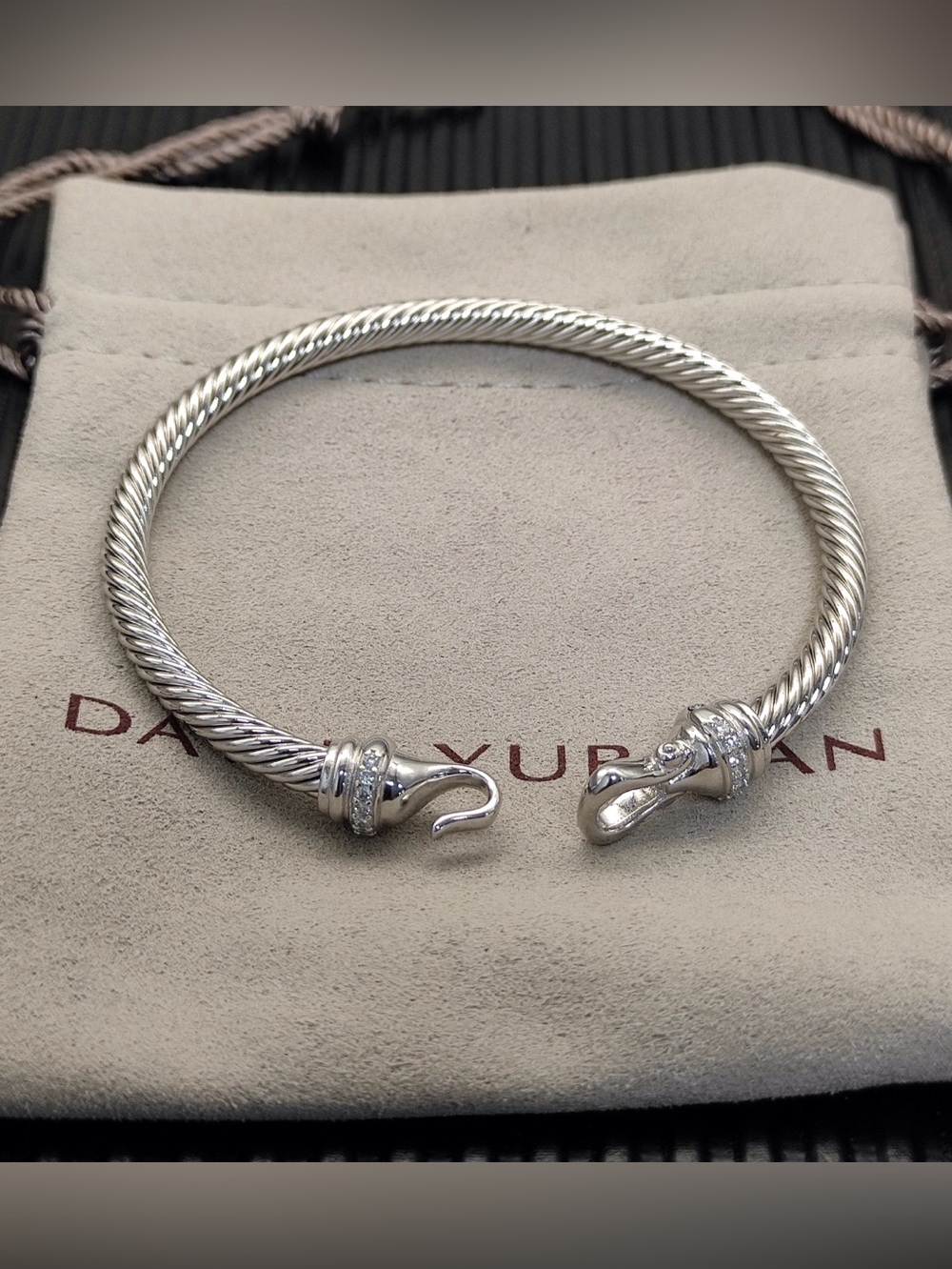 🌭David Yurman Sterling Silver Cable Bracelet - Silver 5mm